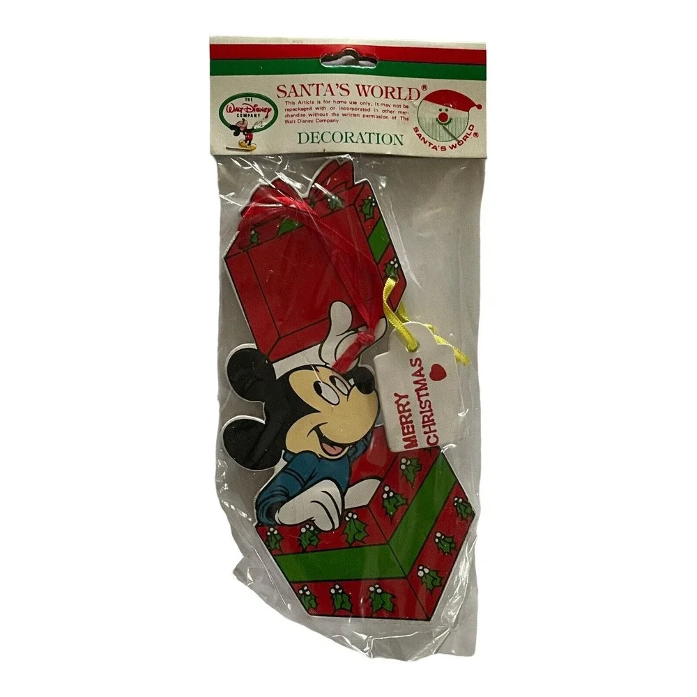 Disney Kurt Adler Santas World Mickey Mouse Gift With Tag Ornament‎